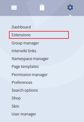 Screenshot: Open the list of extensions