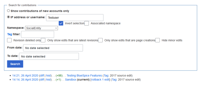 Filtering SocialEntity pages