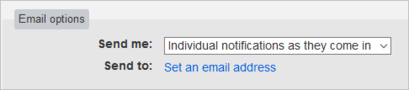 set email adress in preferences