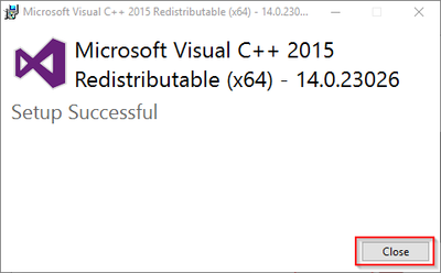 Visual C++ Redistributable forr Visual Studio 2015 Installation 02