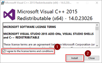 Visual C++ Redistributable for Visual Studio 2015 Installation 01