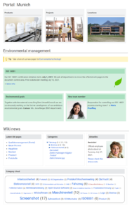 Screenshot of portal page template