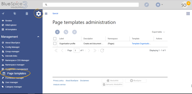 Page template manager