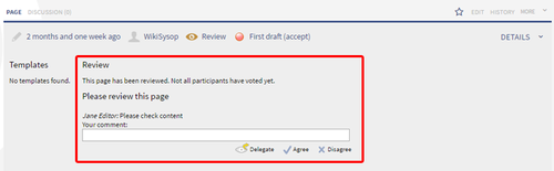 Screenshot: Here you can agree or disagree on an article, or delegate the review