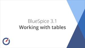 Working with tables
