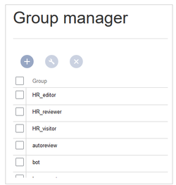 Screenshot: create group